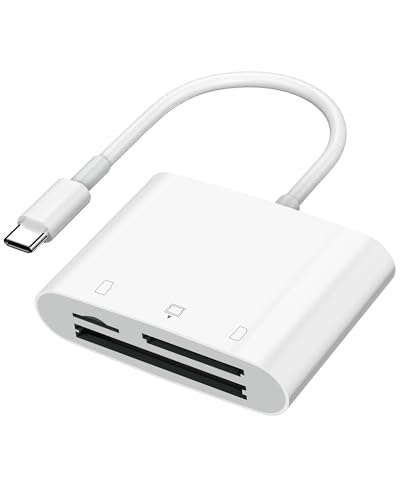 SD Card Reader USB C for iPhone 15/Android Phone/iPad/Mac/Laptop, Three Card Slot Micro SD Card Reader Supports SD Micro SD CF Card, Digital Camera Viewer Memory Card Reader Plug and Play - B-three slot (USB-C)
