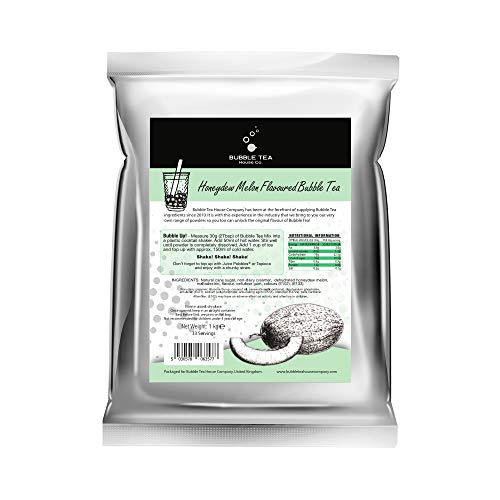 Honeydew Melon Bubble Tea Powder (1 kg), 33 Servings - Make Bubble Tea at Home - Ideal for Frappes, Coffee, Boba Tea, Milkshakes - Gluten Free, Halal Certified - Honeydew Melon