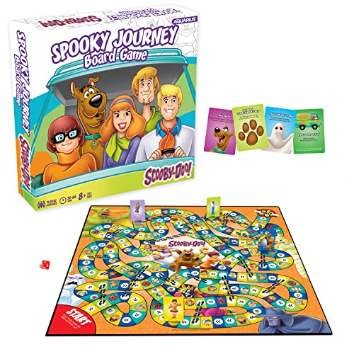 AQUARIUS Scooby-Doo Journey Board Game - Fun for Kids & Adults - Officially Licensed Scooby-Doo Merchandise & Collectibles (97018), Blue, White, Orange, for 96 months