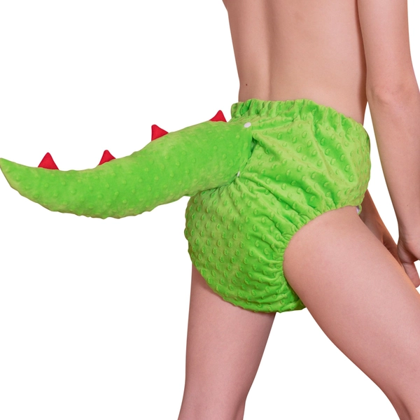 Green Dinosaur Tail- Adult Cloth Diaper ABDL