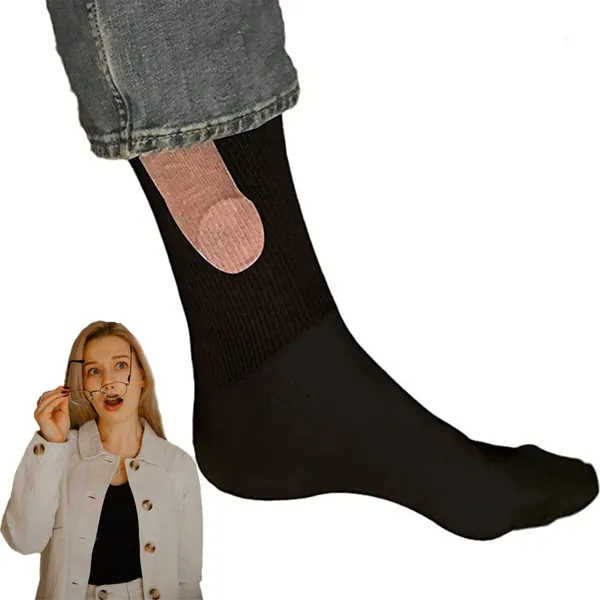 Show Off Socks for Men Women, Show Off Funny Socks, 2023 NEW Christmas Show Off Funny Colorful Socks Novelty Gag Gift - Black