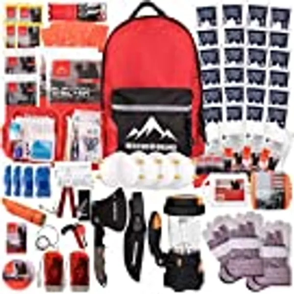 Rescue Guard First Aid Kit Hurricane Disaster or Earthquake Emergency Survival Bug Out Bag Supplies for Families - 72 Hours of Disaster Preparedness Supplies