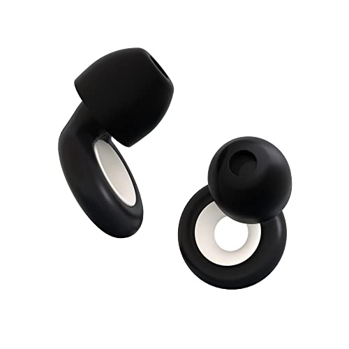 Loop Experience Plus Earplugs - High Fidelity Hearing Protection for Musicians, DJs, Festivals, Concerts and Nightlife – 18dB & NRR 7 Noise Reduction Ear Plugs – Extra Accessories Incl - Black - Black