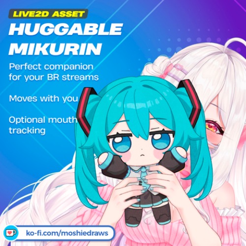 Huggable Mikurin doll | Live2D VTuber Asset - Moshie's Ko-fi Shop