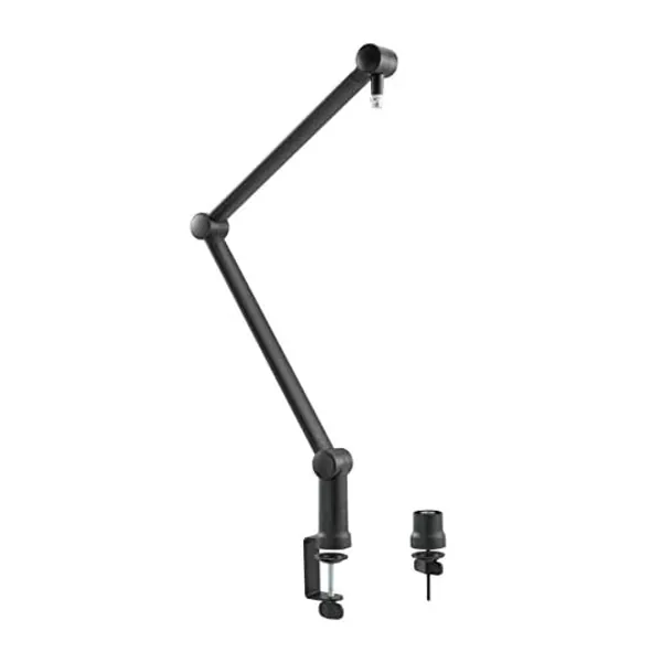 LogiLink AA0127 - Professioneller Mikrofonarm mit klappbarem Scherenarm für Game Streaming/Podcasts/Broadcasts etc, 360° drehbar und Flexible Winkelverstellung,Schwarz