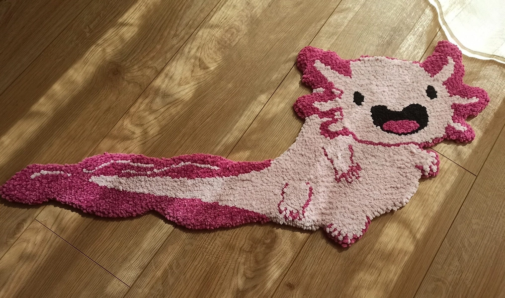 Teppich Axolotl rosa Axolotl für Kinder, Geschenk Baby Shower, Geburtstagsgeschenk