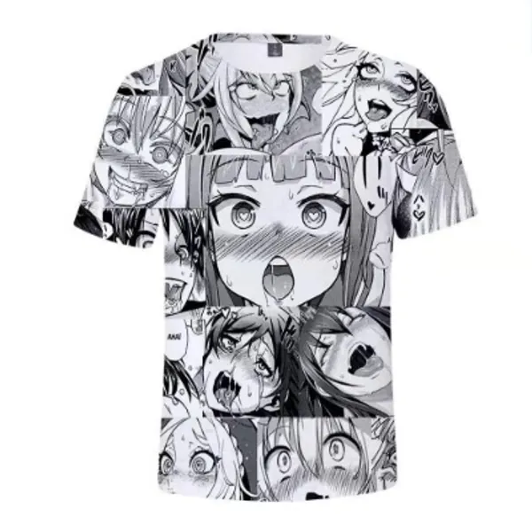 De.Pommeyeux 2021 Anime Kawaii Ahegao AHE 3D Druck T-Shirt Damen/Herren Casual Kurzarm T-Shirt