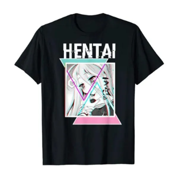 ZOSUO Ahegao T-Shirt Trendy Mode Wilde Männer Und Frauen in Der Langen Abschnitt 3D Sexy Mädchen Graphic Tide Kurzarm Klassische Mode-Rundhalsausschnitt Stitching-T-Shirt Unisex