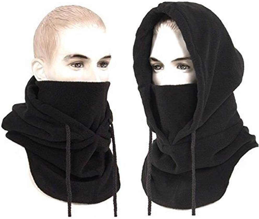 Joyoldelf Multifunktionale Tactical Heavyweight Balaclava Gesichtsmaske Skimaske Motorradmaske zum Radfahren Ski Winter wärmend (Schwarz) - Schwarz