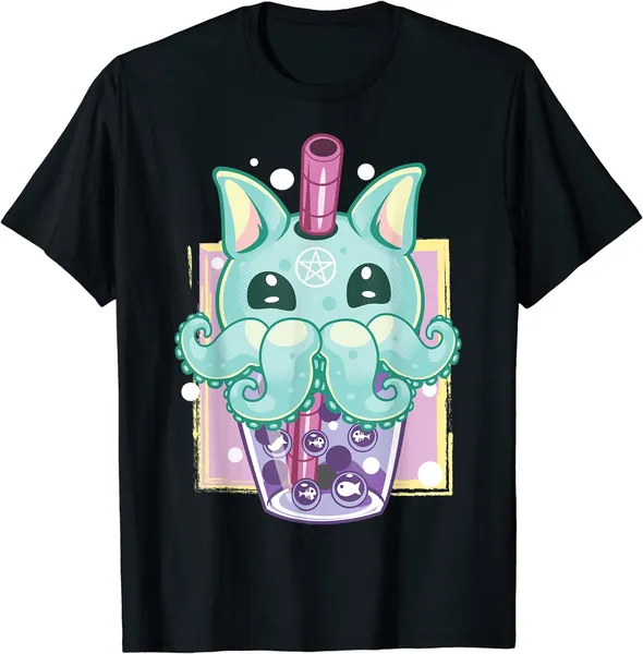 Kawaii Pastel Goth Creepy Creature Boba Bubble Tea Vaporwave T-Shirt