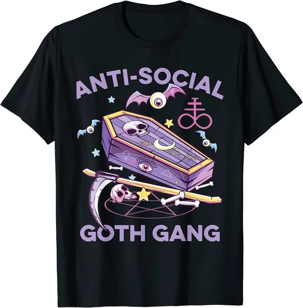 Antiocial Pastell Gothic Gang Alternative Ästhetische Nu Goth T-Shirt