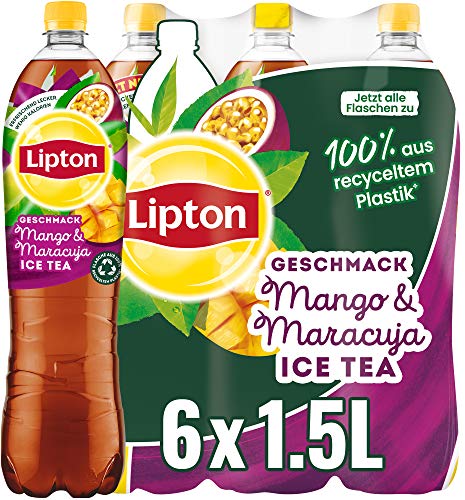 LIPTON ICE TEA Mango & Maracuja, Eistee mit Mango & Maracuja Geschmack, EINWEG (6 x 1.5 l)