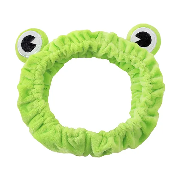 Lustiger Frosch Stirnband, Make-up Stirnband Lustige Frosch Haarbänder Breitkrempe Korallenvlies Elastisch Flauschig Waschen Gesicht Kopfwickel Frauen Haarschmuck für Dusche Hautpflege Sport - A