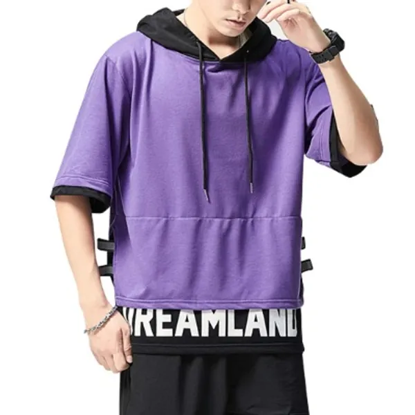 XIAOYAO Herren  Damen T-Shirt mit Kapuze T-Shirt Hoodie