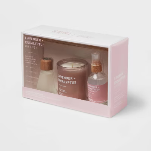 3pk Diffuser Candles Room Spray Gift Set Eucalyptus Lavender - Threshold™