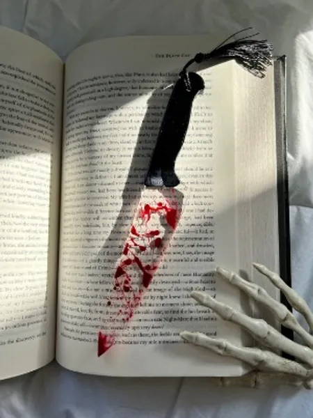 Blood Splatter Knife Bookmark  Horror Bookmark  Resin | Etsy