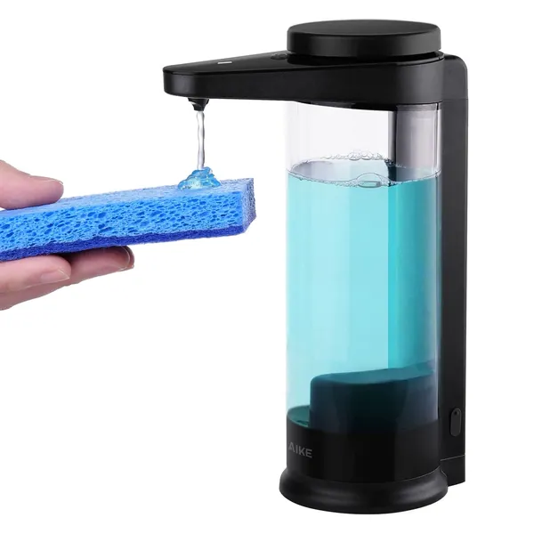 AIKE 17oz. Touch-Free Rechargeable Automatic Liquid Soap Dispenser Black Wall-Mount Compatible