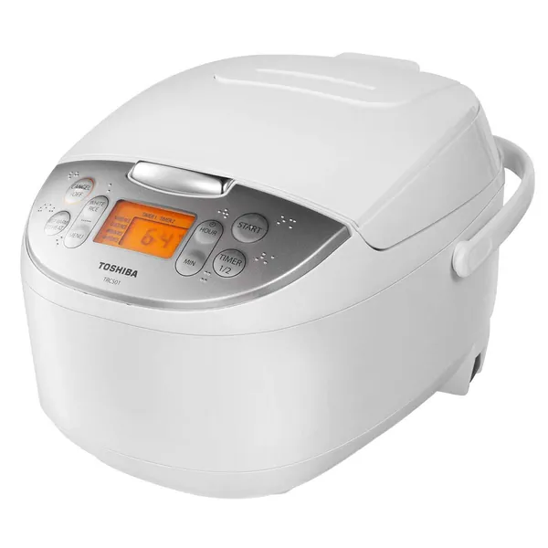 Toshiba Rice Cooker 6 Cups Uncooked (3L) with Fuzzy Logic and One-Touch Cooking, White