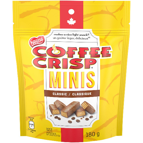 COFFEE CRISP NESTLE Minis, 180g/6.3 oz. Bag (Imported from Canada)