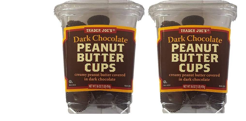 Trader Joe's Dark Chocolate Peanut Butter Cups 16 oz Two Pack - 1 Pound (Pack of 1)Two pack