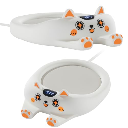 PUSEE Coffee Mug Warmer, Electric Coffee Warmer for Desk with Auto Shut Off, Smart Candle Warmer with 3 Temp Settings, Coffee Warmer Plate for Cocoa Tea Water Milk (No Cup) - white