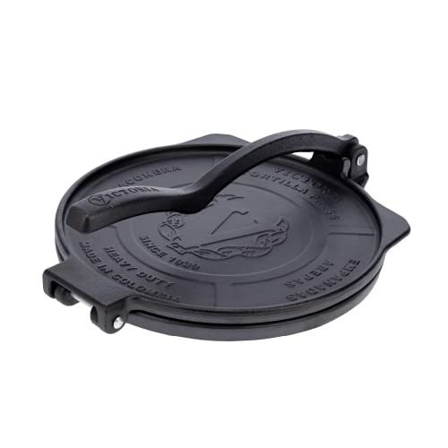 Victoria 10-Inch Commercial-Grade Cast-Iron Tortilla Press, Made from Super-Durable HD Iron, Made in Colombia - 10" HD IRON