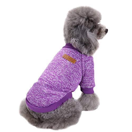 Jecikelon Pet Dog Clothes Dog Sweater Soft Thickening Warm Pup Dogs Shirt Winter Puppy Sweater for Dogs (Khaki, L) - Large Brown