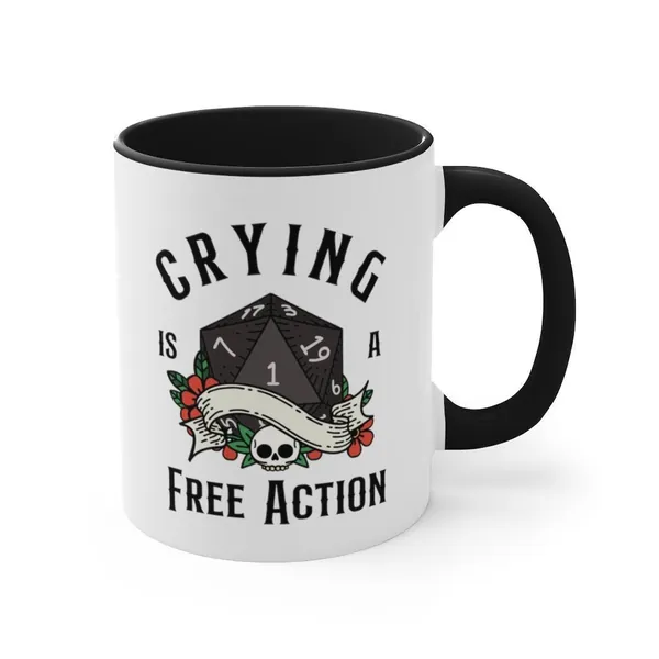 DND MUG | Dnd FUNNY | Critical fail mug | D&d Mug | Crying Is A Free Action, Natural One, Guess I'll Die, Dnd Gifts Funny, Dnd Gifts For Dm