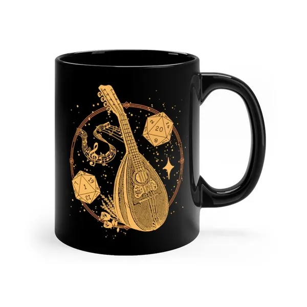 BARD MUG, Dnd bard mug, Dnd bard cup, Dnd bard, Dnd bard gift, vicious mockery, bardic inspiration, bard dice, dnd gift bard