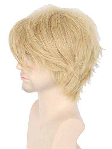 Topcosplay Unisex Adults or Kids Wig Dirty Blonde Short Layered Fluffy Cosplay Halloween Costume Wigs - Blonde