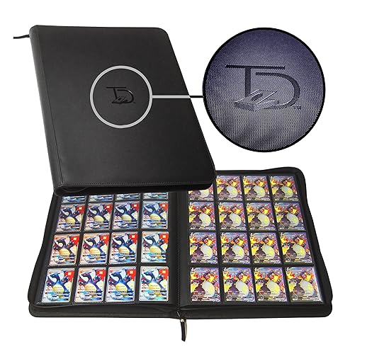 TopDeck 1000 Card Binder - TCG Portfolio - 16 Pocket Card Binder - Ringless Binder Compatible with Pokemon Cards, Yu-Gi-Oh, Magic the Gathering, and More - Side Load Sleeves - Cards Album (Black) - Black