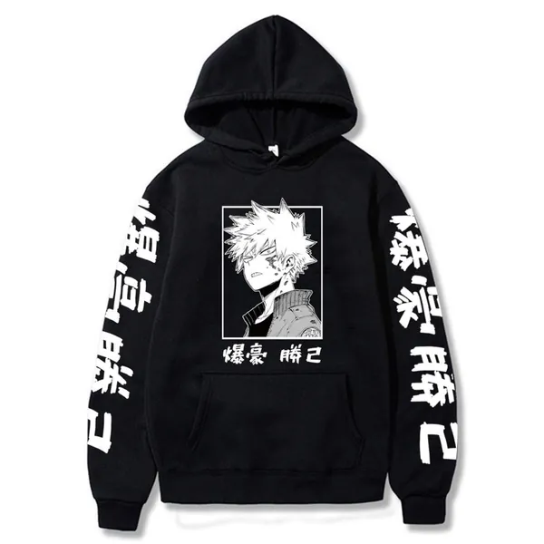 JMSUN Anime Hoodie Bakugou Katsuki Merch Cosplay Sweatshirts Men Women Pullover Casual Harajuku Tracksuit