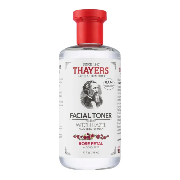 Thayers Facial Toner, Witch Hazel with Aloe Vera, Rose Petal, 12 Fl Oz