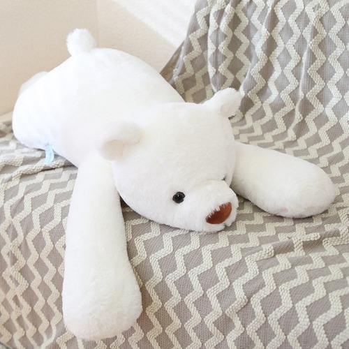 Lying Bear Plushies (2 COLORS, 4 SIZES) - Polar / 32" / 80 cm