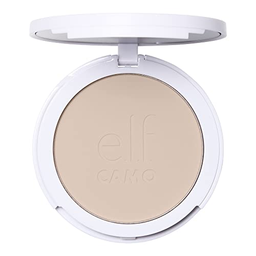 e.l.f. Camo Powder Foundation, Lightweight, Primer-Infused Buildable & Long-Lasting Medium-to-Full Coverage Foundation, Fair 100 W - Fair 100 W - 8 g (Pack of 1)