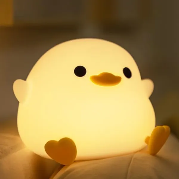 YuanDian Dodo Duck LED Night Light - Cute Silicone Duck Lamp for Bedrooms, Living Room - Rechargeable, Touch Sensor Bedside Table Lamp - Style DoDo Duck