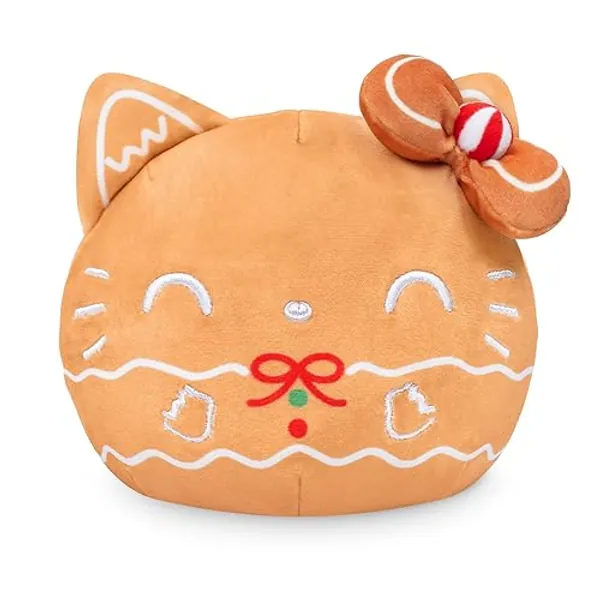 TeeTurtle Hello Kitty Christmas Reversible 4" Plushie - Gingerbread - Officially Licensed Sanrio - Cute Kawaii Soft Holiday Stuffed Animal - Hello Kitty