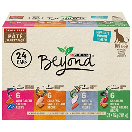 Purina Beyond Pâté Wet Cat Food Variety Pack, 24 Count (Pack of 1) ,Brown - Wet Cat Food