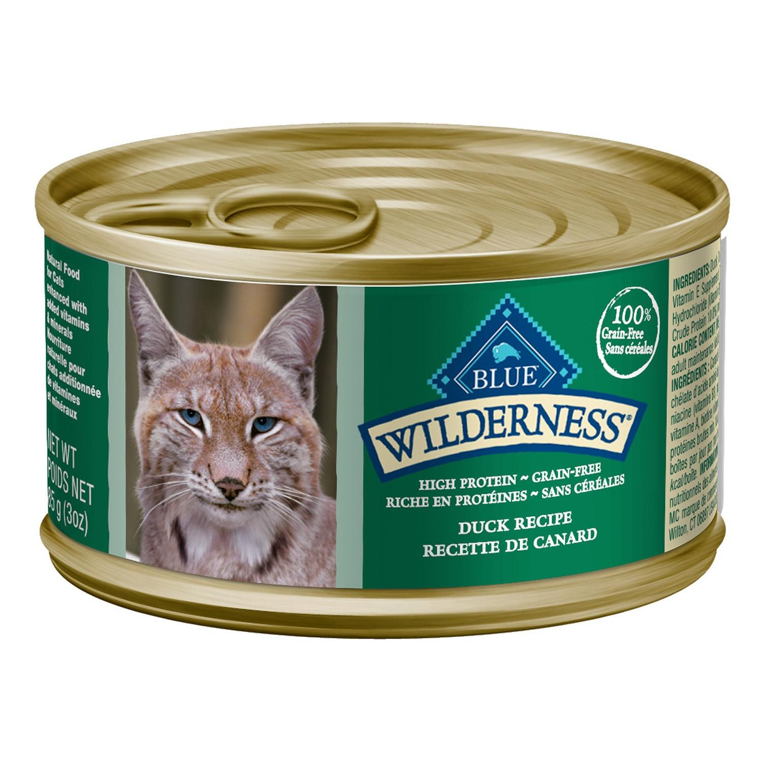 24 Pack Blue Buffalo Wilderness Grain Free Duck Recipe Adult Cat Food 
