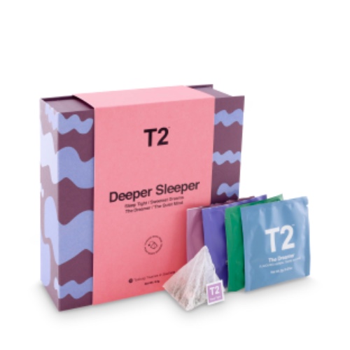 T2 Tea Deeper Sleeper Gift Pack, 32 Tisane Teabags in Sachets, Wellness Herbal Teas