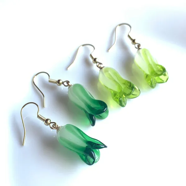 Vegetable earrings/ Food earrings/ Glass vegetable drop earrings/  gift for her