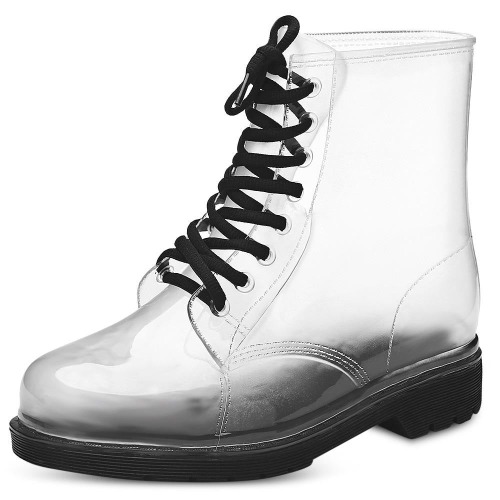 Transparent Rain Booties - Black / 8
