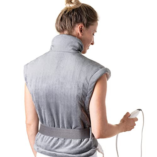 Pure Enrichment® PureRelief® XL Extra-Long Back & Neck Heating Pad for Sore Muscles, Pain, & Cramps in Neck, Back, & Shoulders, 4 Heat Settings w/Auto Shut-Off, FSA HSA Eligible UL Certified (Gray) - Gray