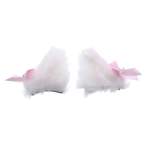 Cat Ear Clips (white and pink)