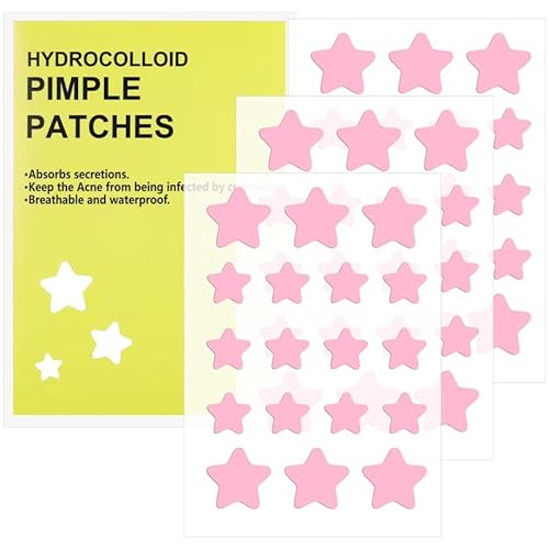 Heyu-Lotus 54 Patches Star Pimple Patches, Starface Pimple Patches Spot Patches Cute Star Shape for Face Zit Patch Acne Dots,15mm & 10mm