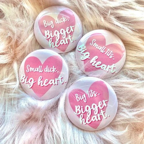 “Big Heart" Pinback Button Badge - Small Tits