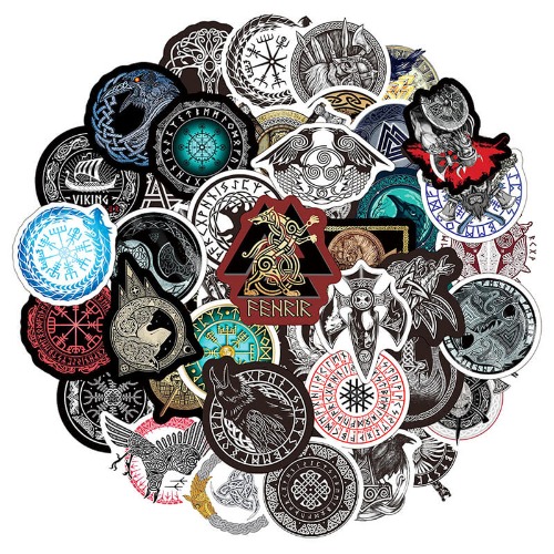 50 Pcs Waterproof Viking Totem Sticker