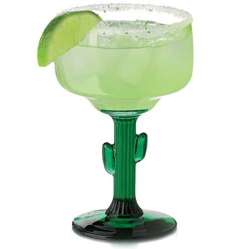 Libbey Cactus Margarita Glasses 12.5oz / 355ml - Set of 4 | 35.5cl Glasses, Cactus Cocktail Glasses
