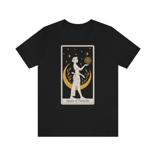 Queen of Pentacles Tarot Card Shirt - Black / L