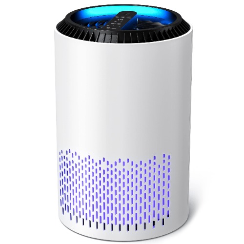 AROEVE Air Purifiers for Home, H13 HEPA Air Purifiers Air Cleaner For Smoke Pollen Dander Hair Smell Portable Air Purifier with Sleep Mode Speed Control For Bedroom Office Living Room, MK01- White